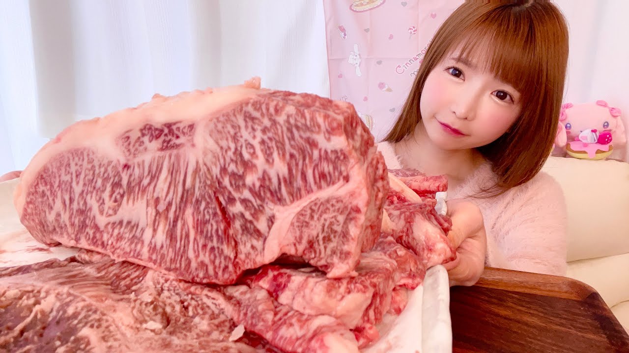 【大食い】宮崎牛ロースステーキ【もえあず】