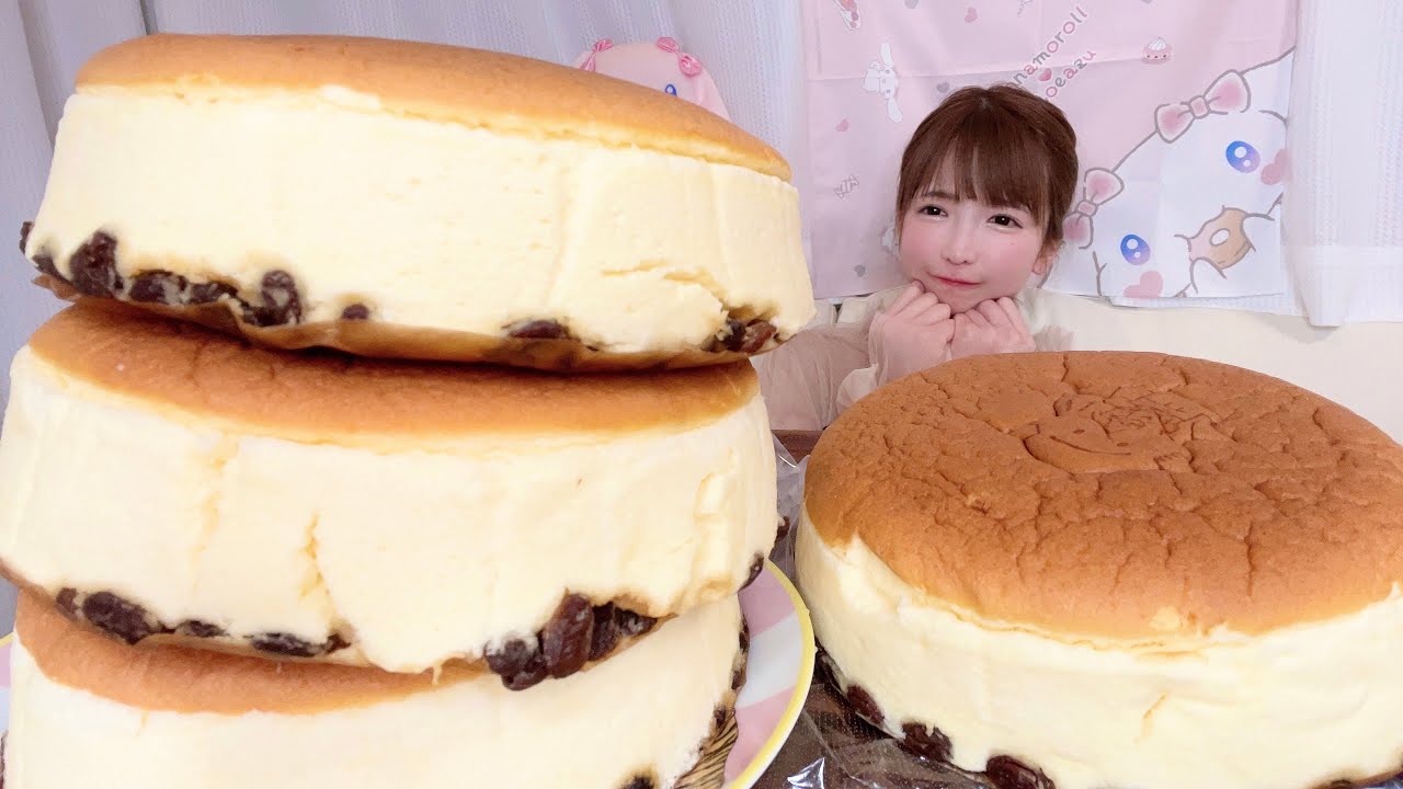 【大食い】ふわふわチーズケーキりくろーおじさん【もえあず】