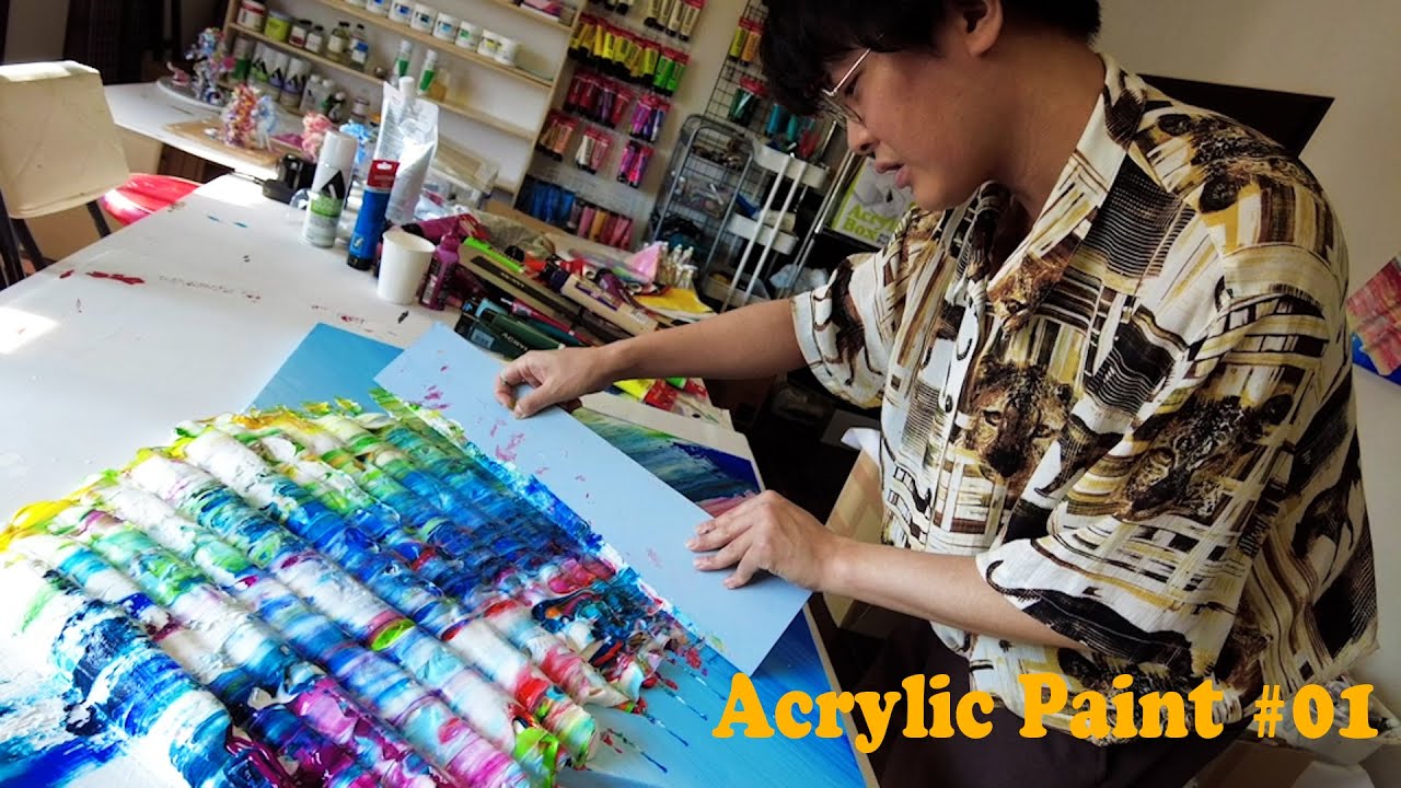 Intuitive Art with Acrylic Paint by Yohei Sugita | アクリル絵の具を使ったアート作品制作風景 杉田陽平