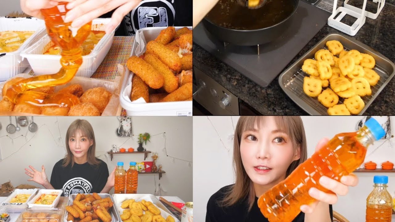 【激甘】韓国SNS・ASMRで人気のハチミツゼリー！大量の揚げ物と一緒に食べてみた！[ハニーゼリー]【木下ゆうか】