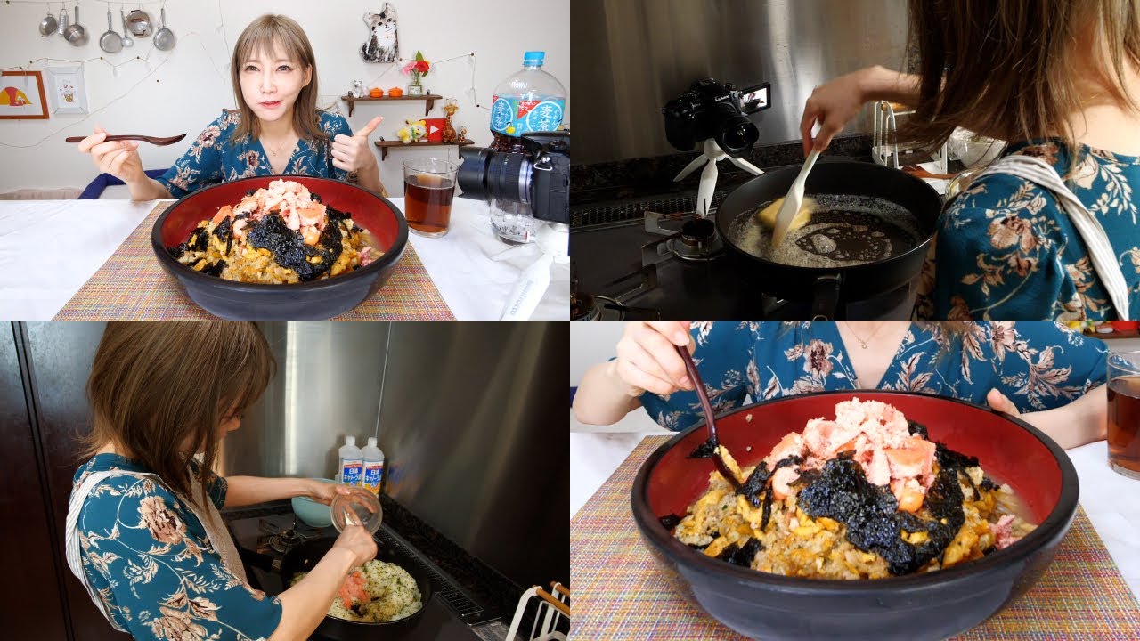 【大食い】バター300g(1.5箱)でたらこチャーハンを作る！ニンニクも効いてて止まらない美味しさ！[料理]【木下ゆうか】