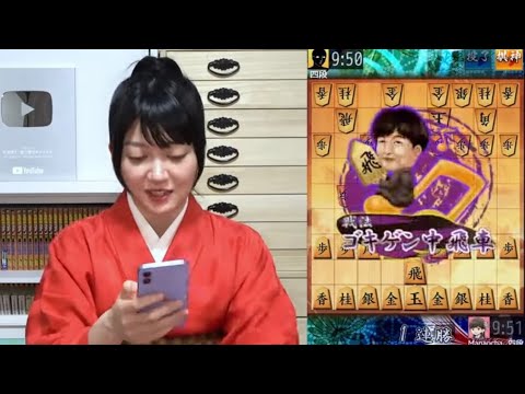 【将棋】中飛車で敵陣突破！！女流棋士のお着物で将棋ウォーズ実況