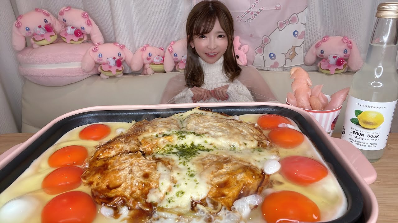 【大食い】広島風お好み焼きモダン焼【もえあず】