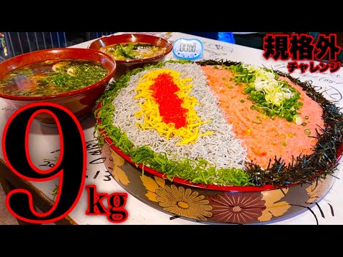 【大食い】ネギとろ&シラス丼セット（総重量9kg）完食チャレンジ‼️が大死闘過ぎて…【限界チャレンジ】