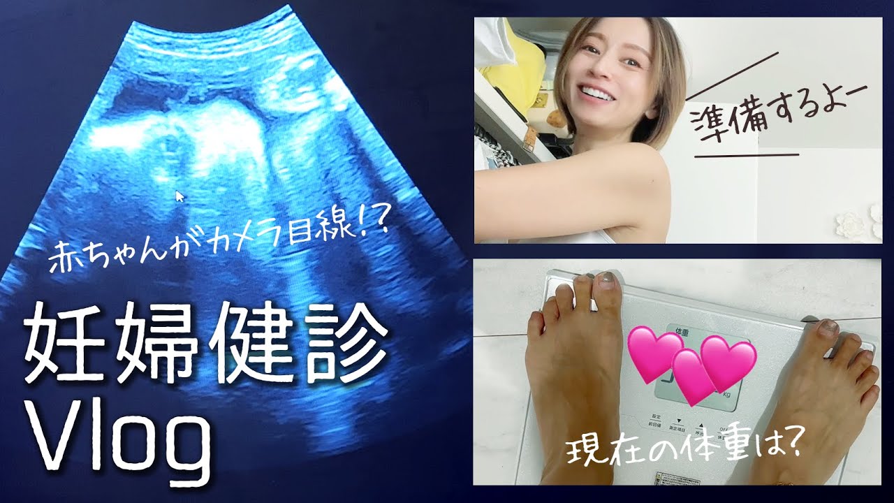 【初Vlog】妊娠34週目の妊婦健診👶赤ちゃんの成長に感動！【エコー動画公開】