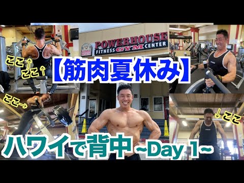 【解説付き】厚みから広がりまでハワイでの背中が効きすぎた。筋肉夏休み ~Day1~