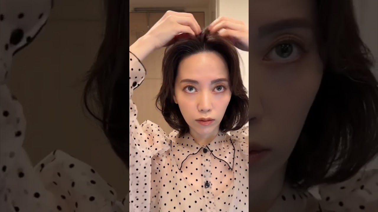 ミディアムヘアの外ハネ巻き髪のやり方 #shorts