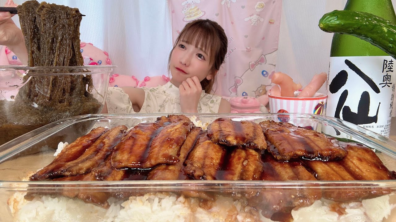 【大食い】蒲焼き丼【もえあず】