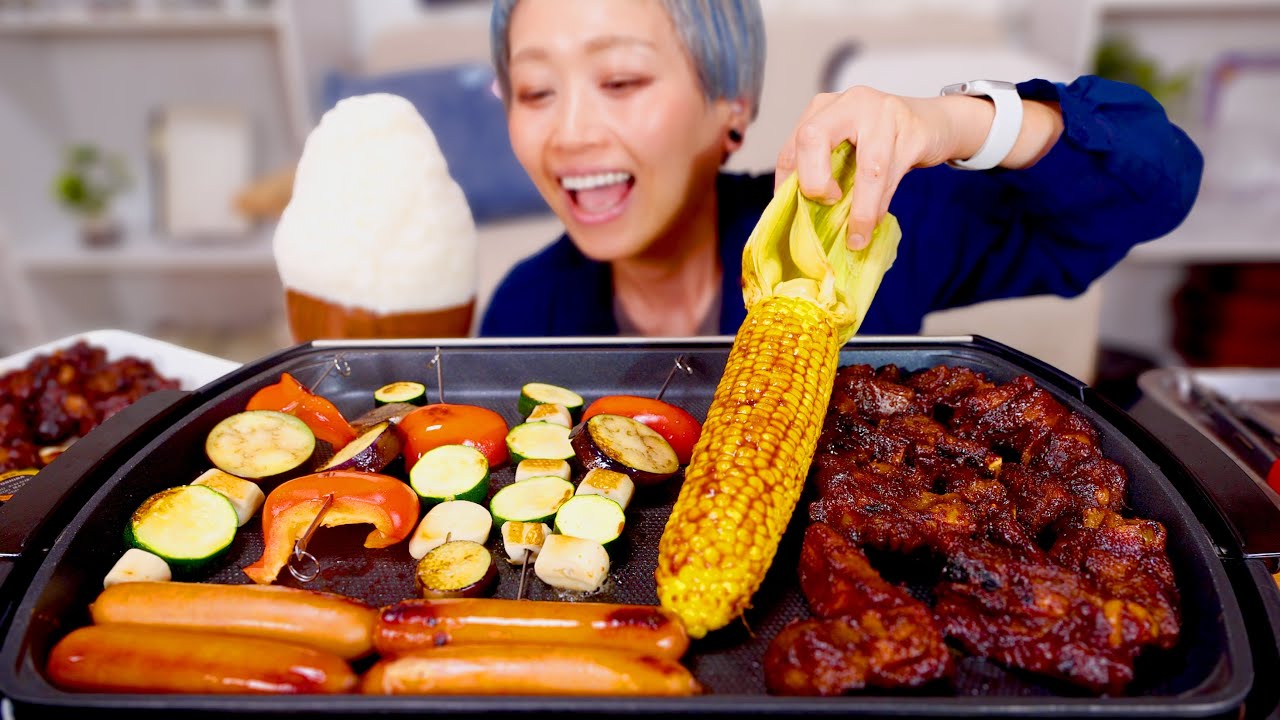 【大食い】スペアリブ祭りでここは理想のBBQ会場。美味しすぎて米が進みすぎて優勝するバーベキューの夜。【モッパン】【MUKBANG】