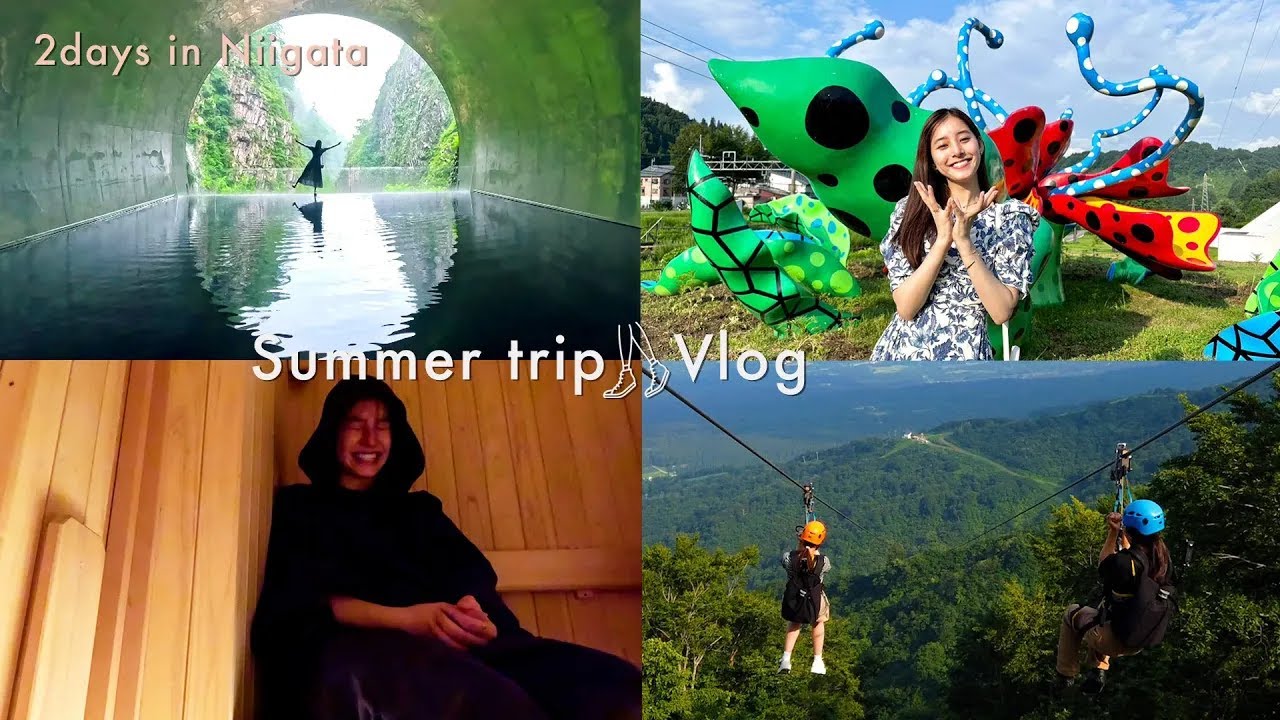 【vlog】 #74 夏休み1泊2日旅！in新潟｜一棟貸し宿，大絶叫ジップライン，極上エステ…やりたいこと大開放！