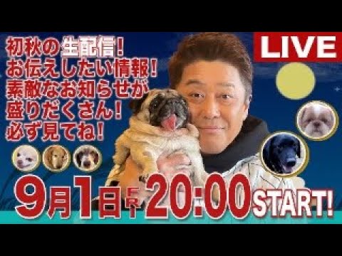 【生配信！】９月１日よる８時頃から坂上家より生配信！暑さを吹き飛ばせ！初秋の生配信！！