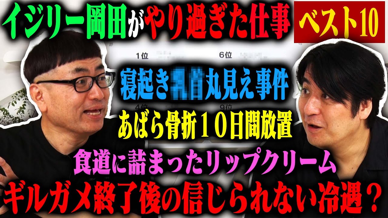 【トーク】イジリー岡田 やりすぎた仕事ベスト10！無茶しすぎた寝起きドッキリ芸・今では考えられないリアクション仕事・伝説の深夜番組「ギルガメ」など