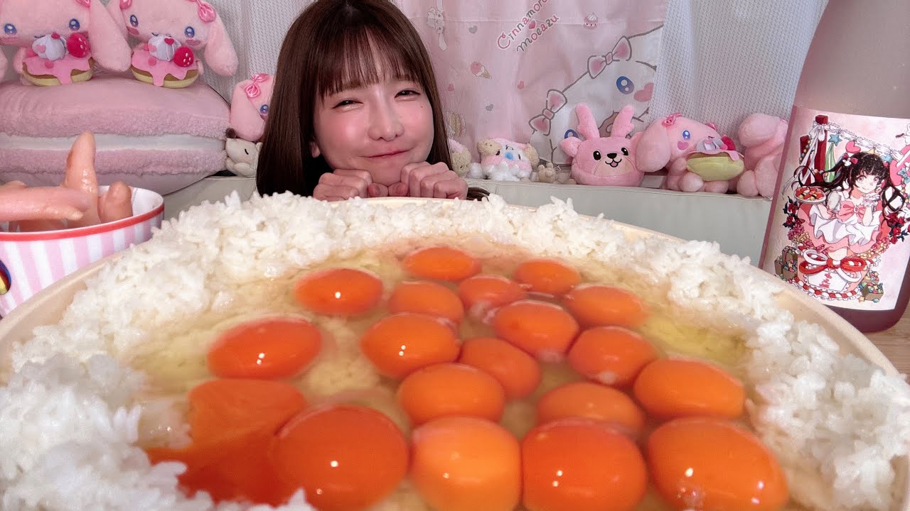 【大食い】TKG卵かけごはん【もえあず】