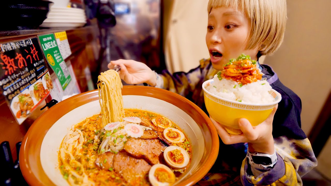 【大食い】弾丸！ラーメン５店舗全制覇。発酵そみファが気になる女が高田馬場に降り立ちました。【モッパン】【MUKBANG】