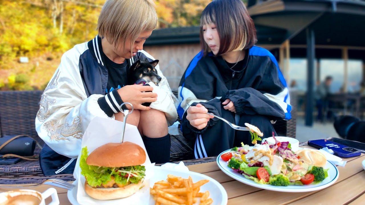 【大食い】女二人とわんこ旅。絶景を堪能する贅沢すぎる1泊2日【モッパン】【MUKBANG】