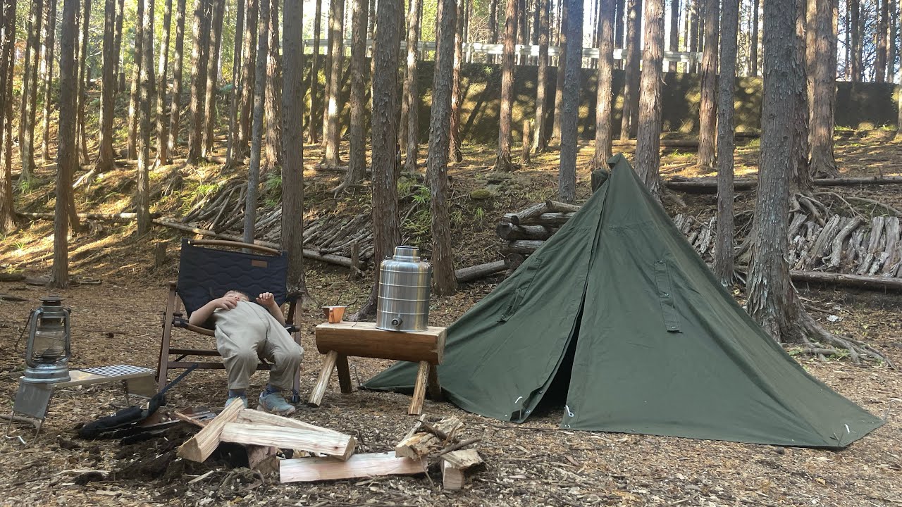 A bushcraft solo camping 「焚き火で物思いにふける初ソロキャンプ？」