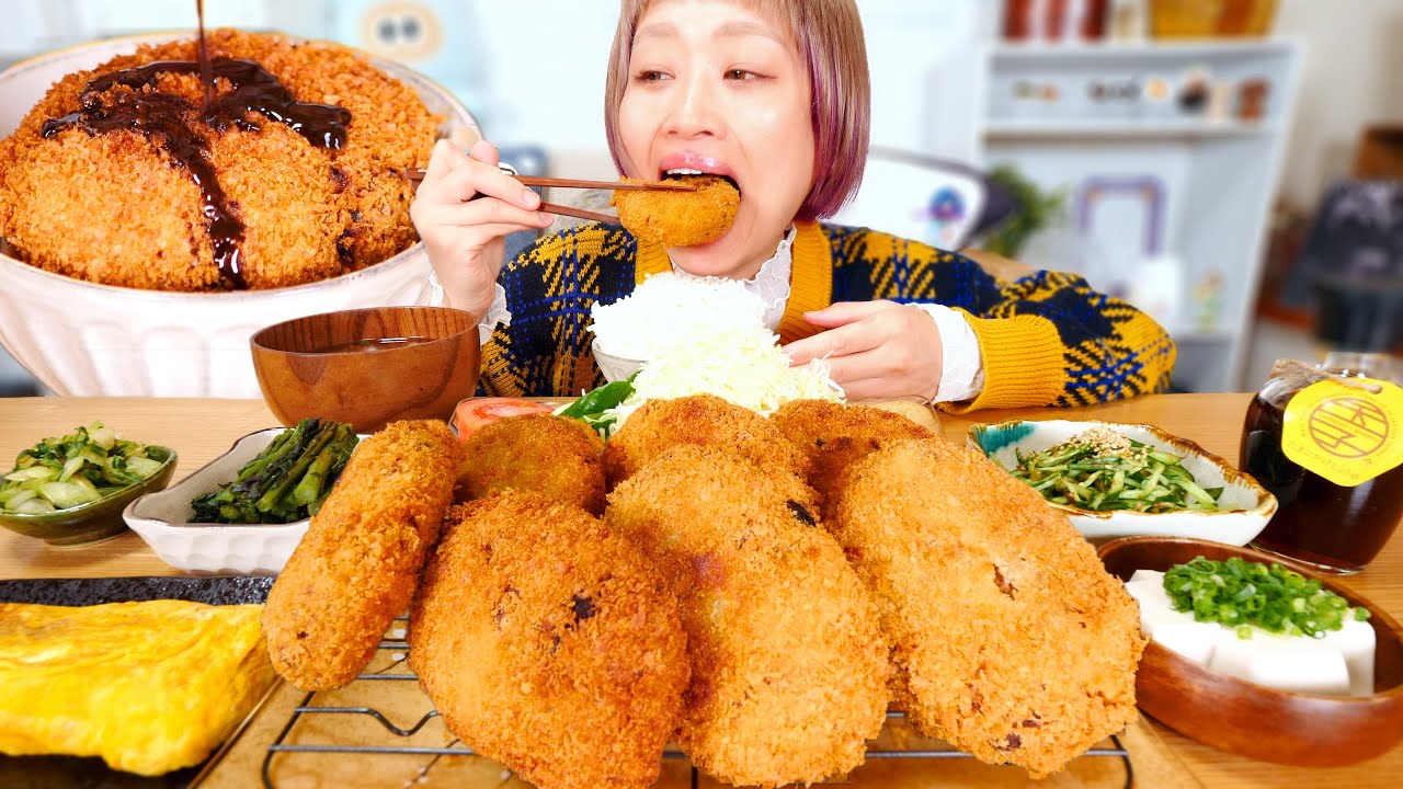 【大食い】おかわり自由。揚げたてコロッケ定食が食べたい。【モッパン】【MUKBANG】