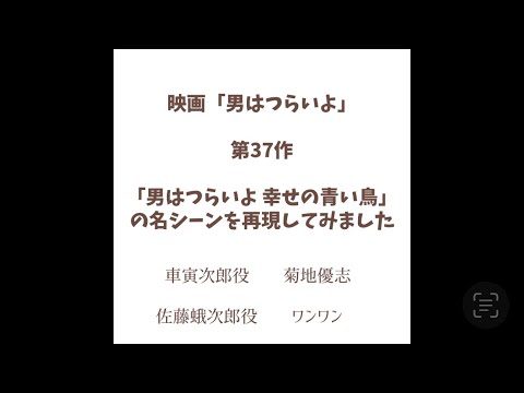 映画「男はつらいよ 幸せの青い鳥」の名シーンを再現してみました。#男はつらいよ　#ワンワンニャンニャン