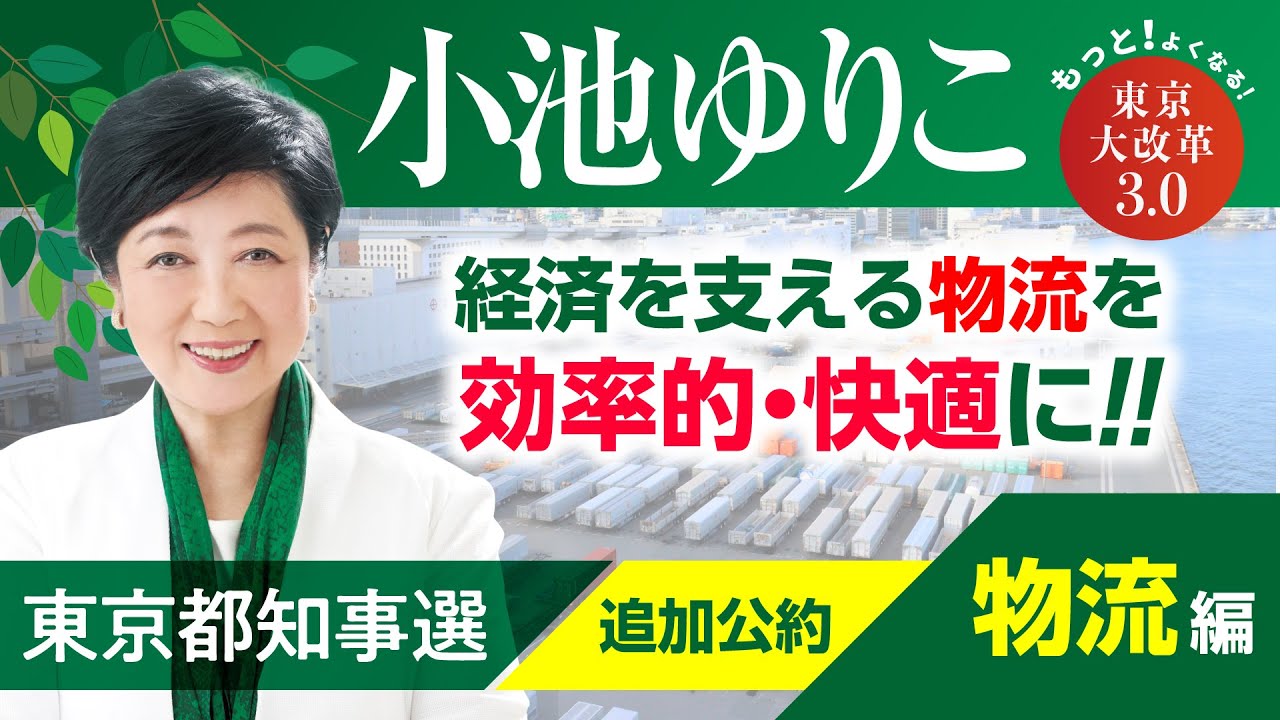 小池ゆりこ追加公約【物流編】経済を支える物流をもっと！効率的・快適に！