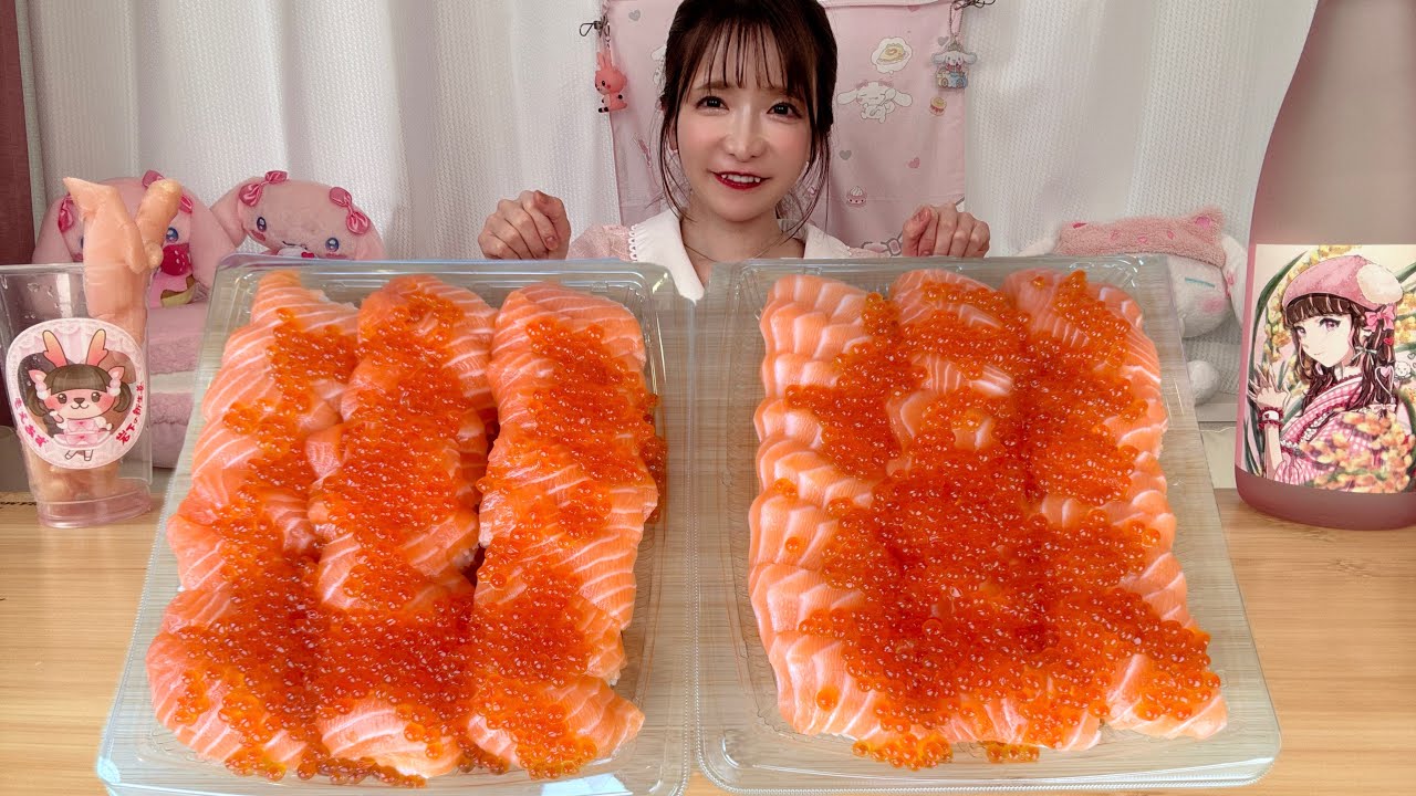 【大食い】サーモンのおすし【もえあず】