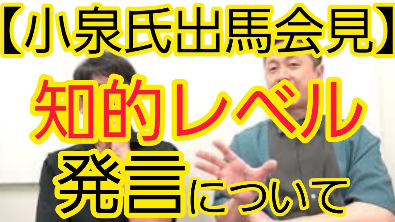 【小泉進次郎氏出馬会見】『知的レベル』発言について