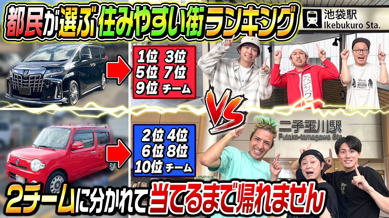 【過酷すぎた…】都民が選ぶ住みたい街ランキング！2チームに分かれて当てるまで帰れません