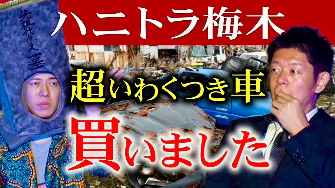 本当にヤバイよ!!!!【ハニトラ梅木】超いわくつき車を所有 トラブル多発 ※やっぱりハロウィンは梅木さん墓川柳など盛りだくさん『島田秀平のお怪談巡り』