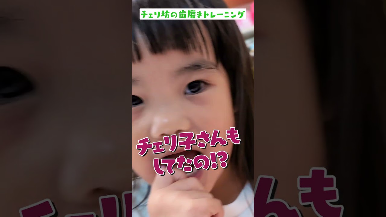 チェリ坊の歯磨きトレーニングにチェリ子大爆笑😂
