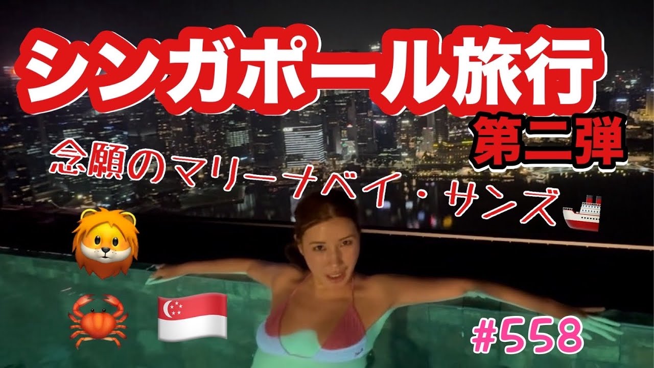 シンガポールといえばのマリーナベイ・サンズに泊まったんだけどホテルのプールがチャラすぎてにゃんぴょんチームで大はしゃぎ