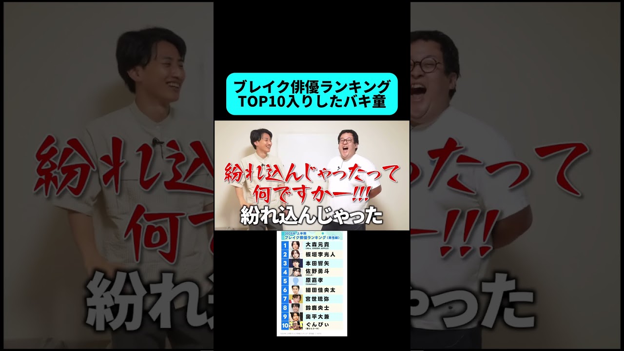 2025年のブレイク俳優ランキングTOP10に入って大はしゃぎするバキ童 #shorts