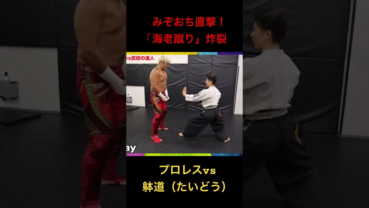 武術の達人 見えないキック「海老蹴り」がこれだ！プロレスラー拳王が耐える！ 【Martial Arts Master: The Invisible Kick】#プロレス #noah_ghc #躰道
