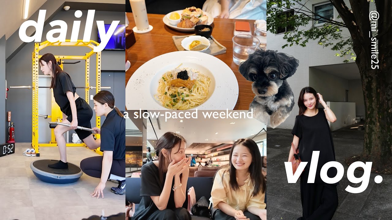 【VLOG】友達とのんびり過ごす夏の休日🍉ランチ/コーデ/美容サロン