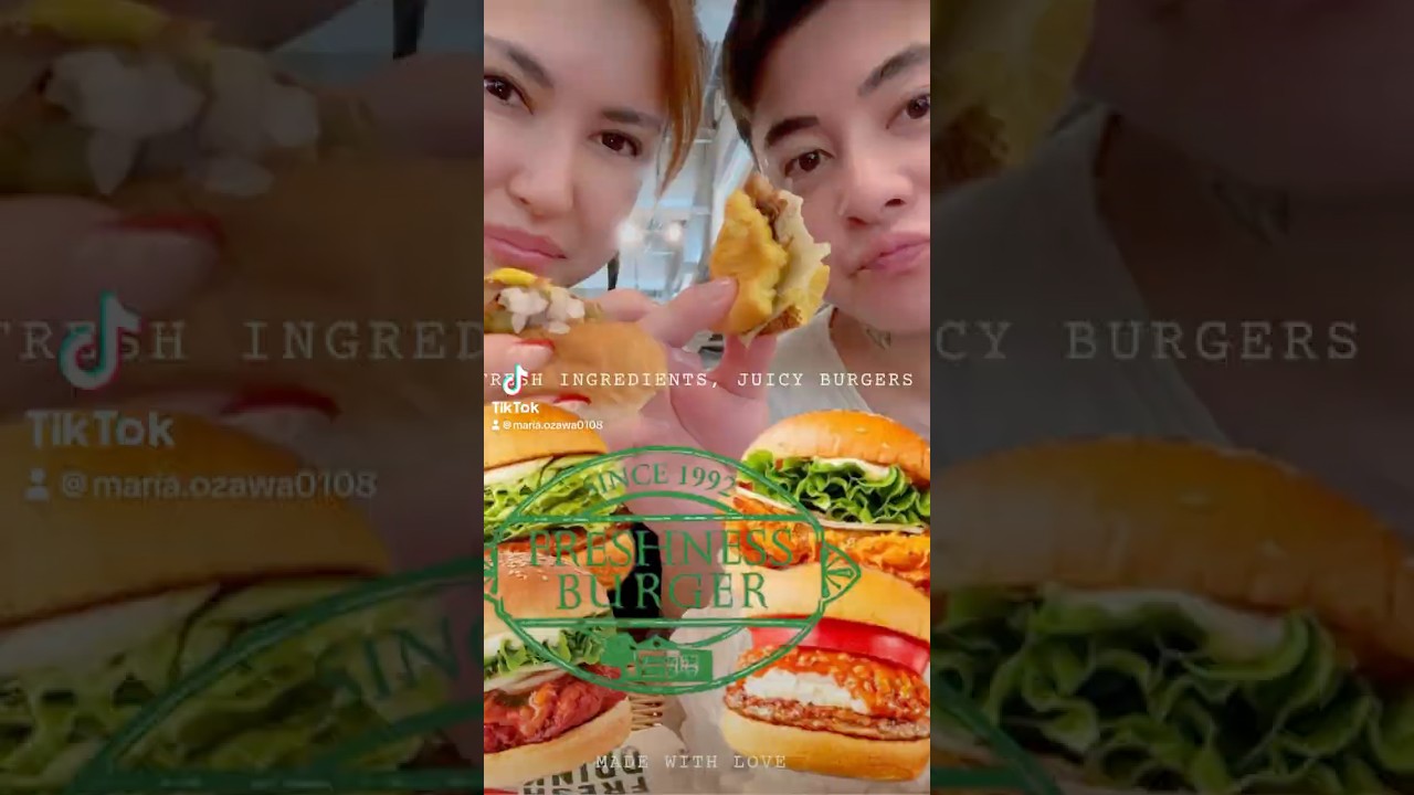 Goodbye JAPAN🇯🇵🍔💚Ending our trip with #freshnessburger #japan #フレッシュネスバーガー #mariaozawaofficial