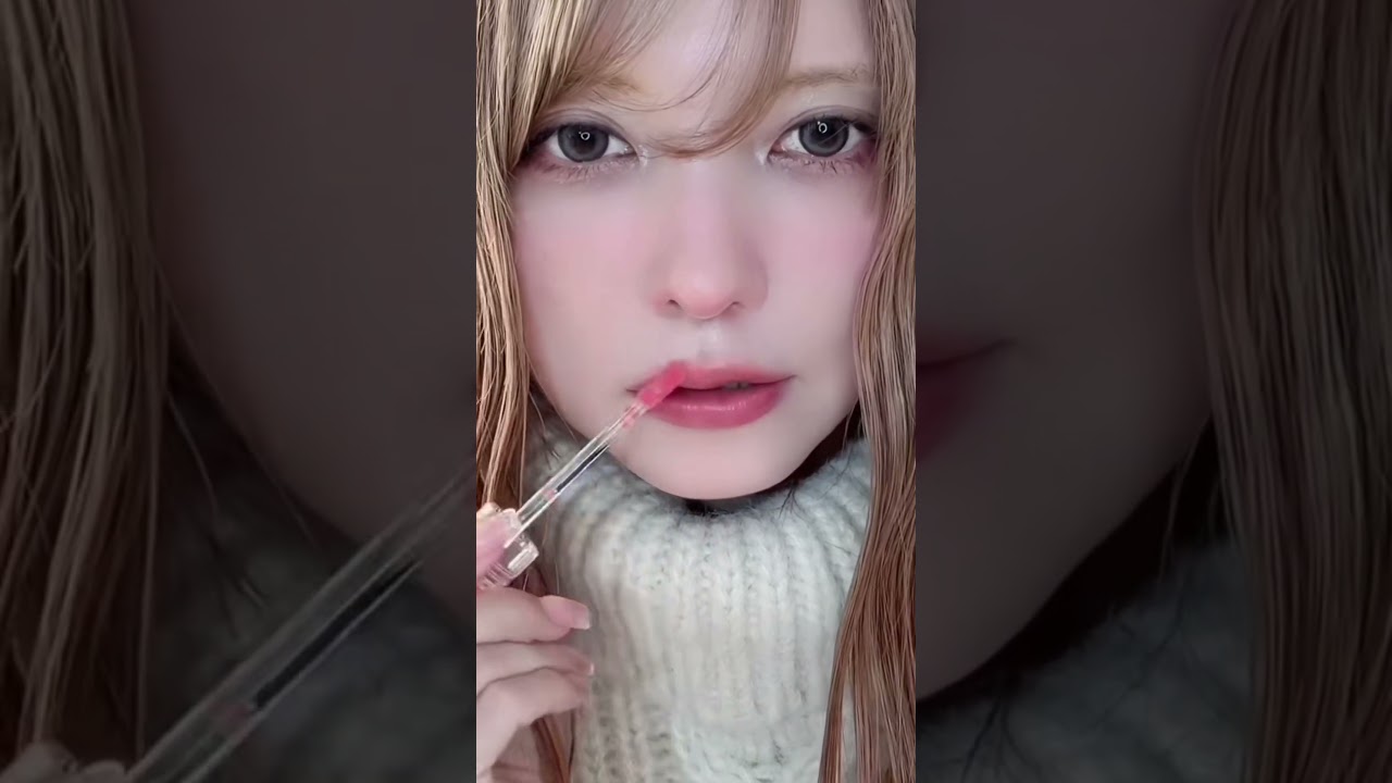 セルフメイク。CandyDoll04ピーチブレイクとトリートメントケアグロスホワイトダスト❄️