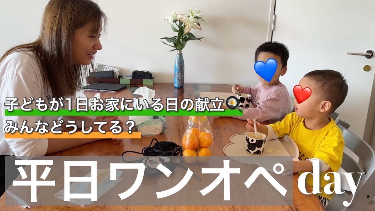 【平日ワンオペ】病み上がりの息子たち。園をお休みして1日共に過ごす。