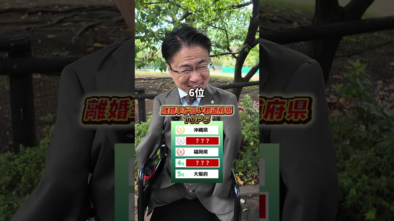離婚率の高い県は？ #離婚 #都道府県 #ランキング #クイズ