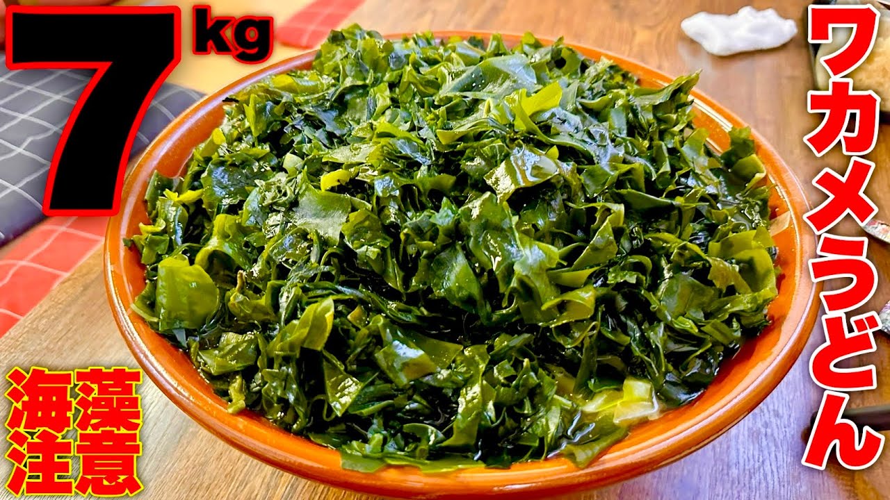 【大食い】ワカメが大量発生したうどん7kg完食チャレンジ！【MAX鈴木】