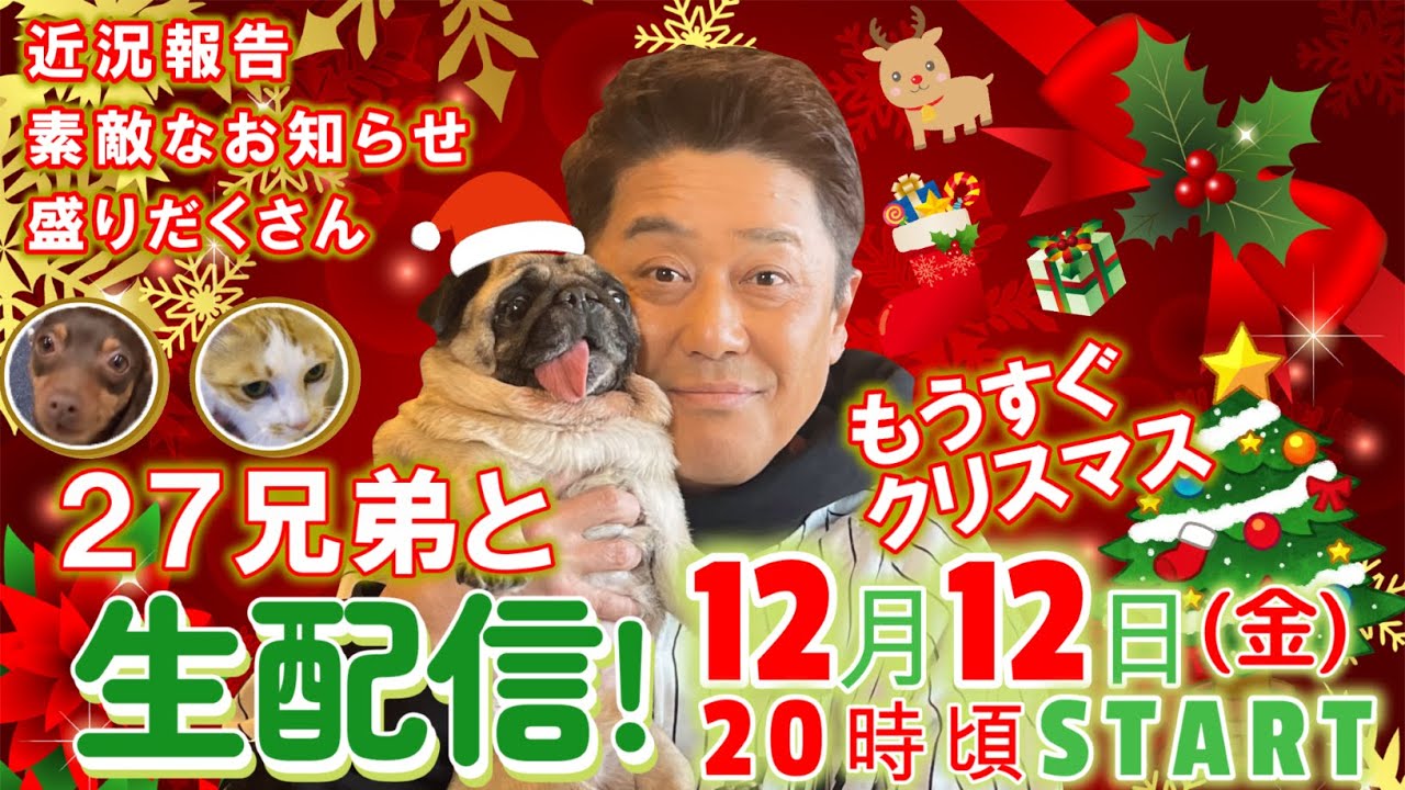 【生配信】もうすぐクリスマス！師走の忙しい時期だからこそ坂上パパ＆27兄弟と生配信を楽しみましょう！