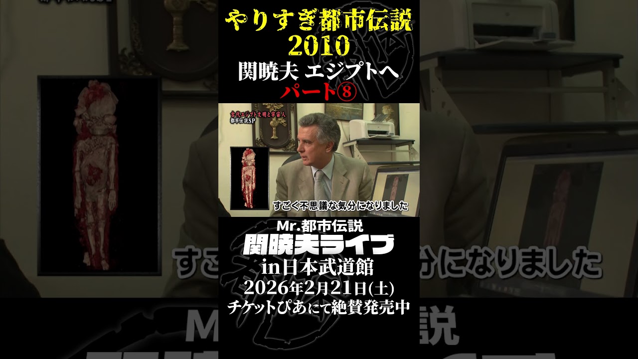 やりすぎ都市伝説プレイバック「2010年 関暁夫 エジプトへ」パート8【武道館であなたを待つ】#やりすぎ都市伝説 #都市伝説 #関暁夫 #武道館 #陰謀 #裏社会 #政治 #予言 #shorts