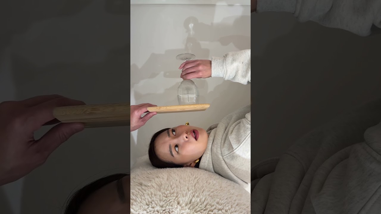 お水こぼれてくる？？夫婦のチャレンジ。