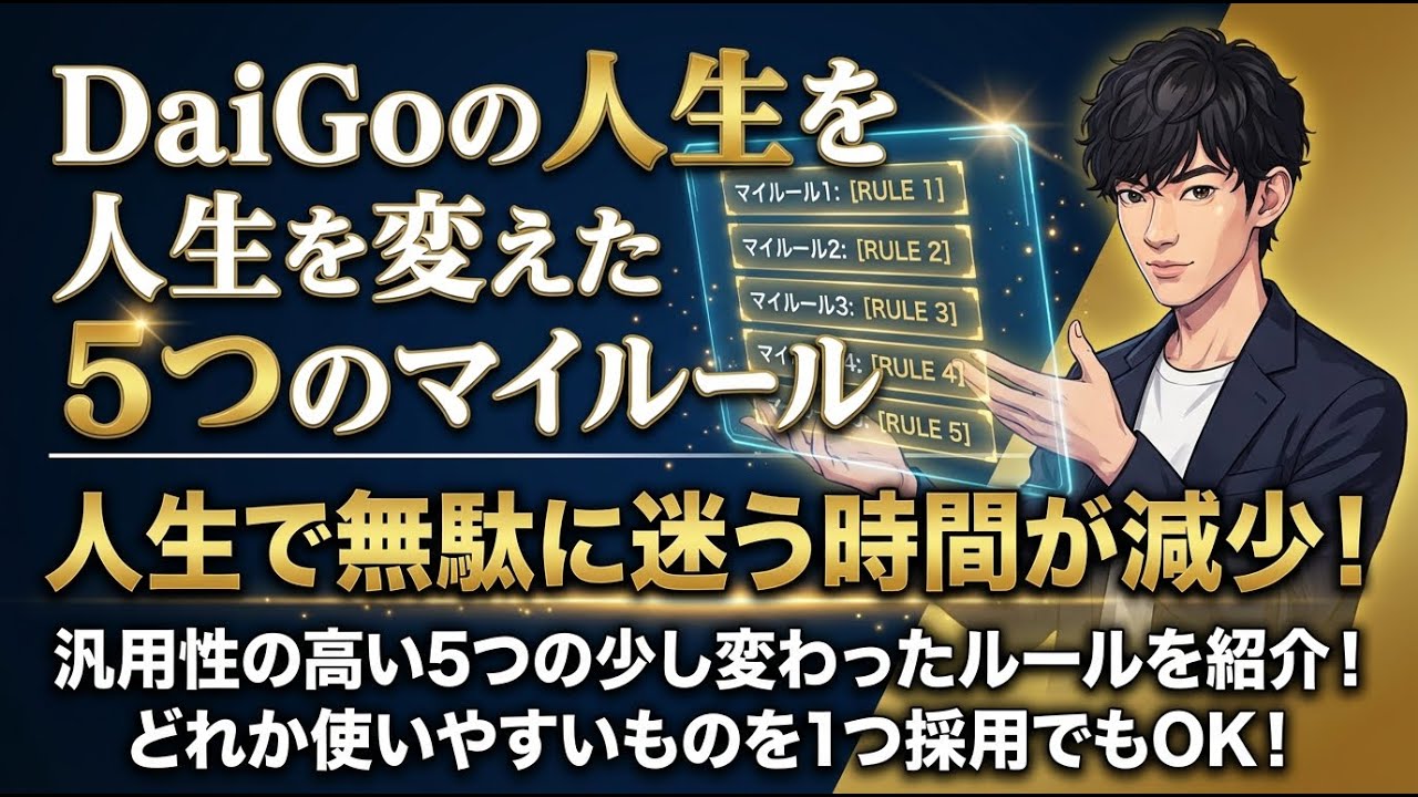 DaiGoの人生を変えた5つのマイルール