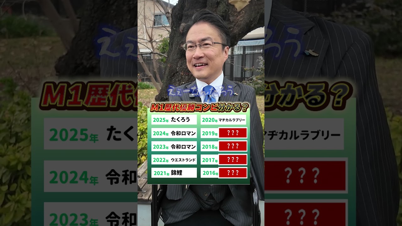 歴代M１優勝コンビ言える？  #m1   #漫才 #歴代  #クイズ