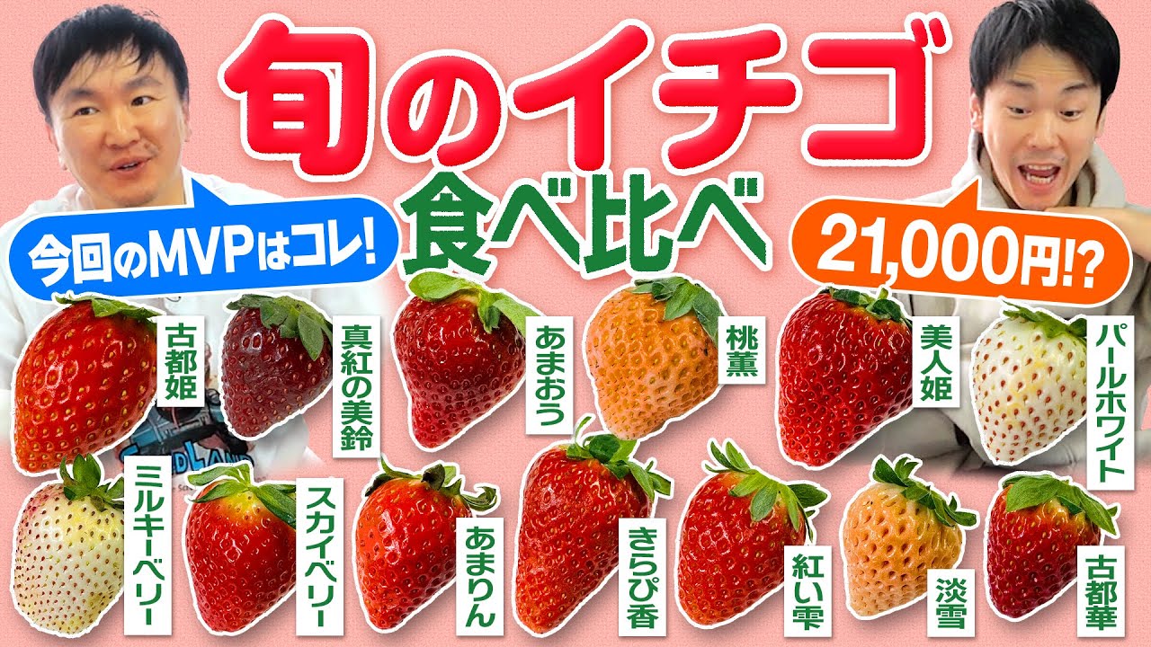 【いちご】かまいたちが旬の苺を食べ比べてみたら新種の「？？イチゴ」に感激！