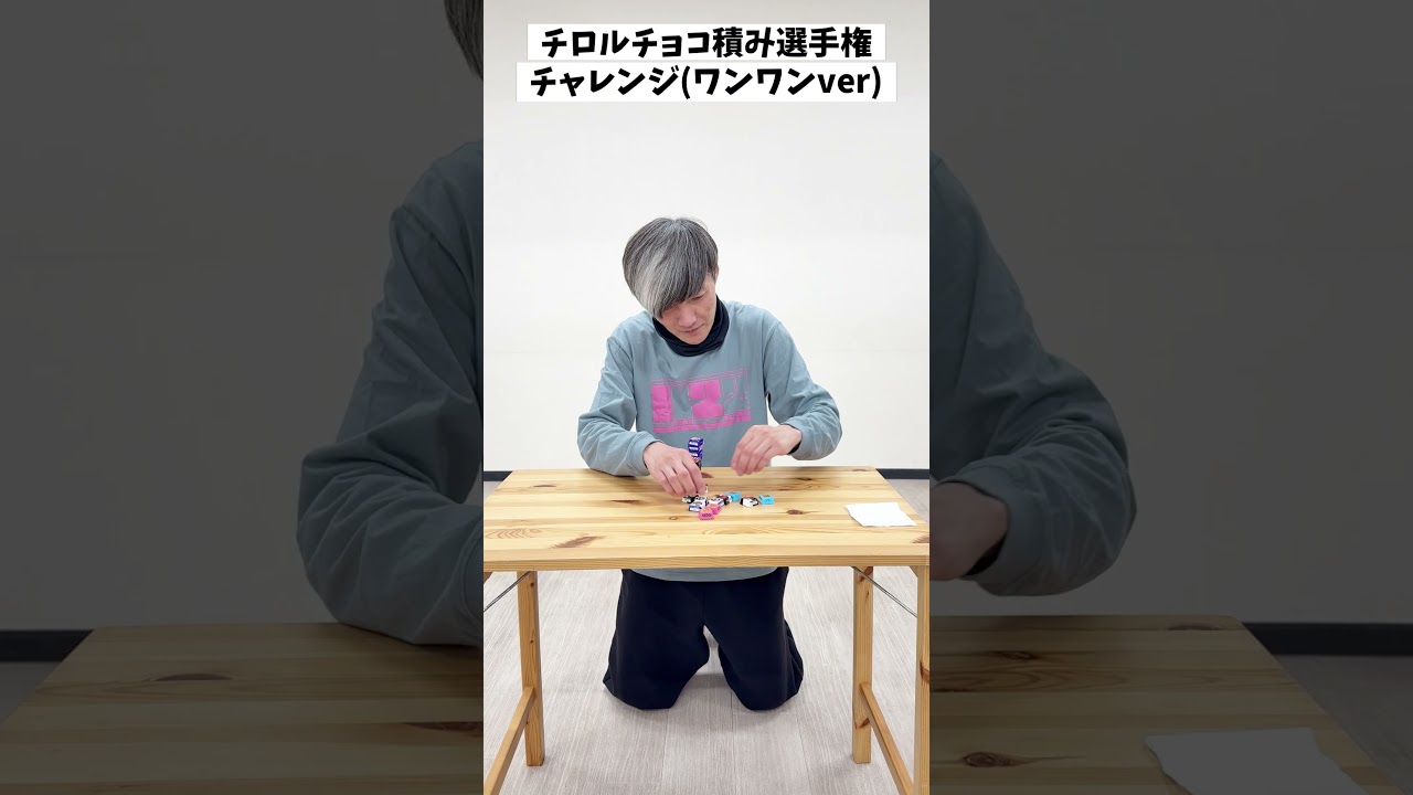 チロルチョコ積み選手権チャレンジ(ワンワンver) #チロルチョコ　#よみうりランド　#ワンワンニャンニャン