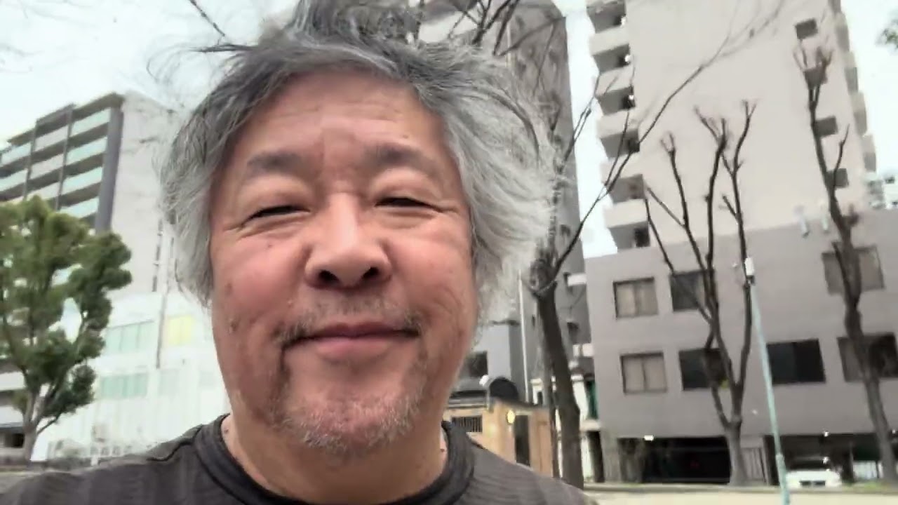 #旅ラン 新大阪、雪が降りそうな朝、野生の鳥たちとたわむれながら走る。２０２６年２月７日出走。