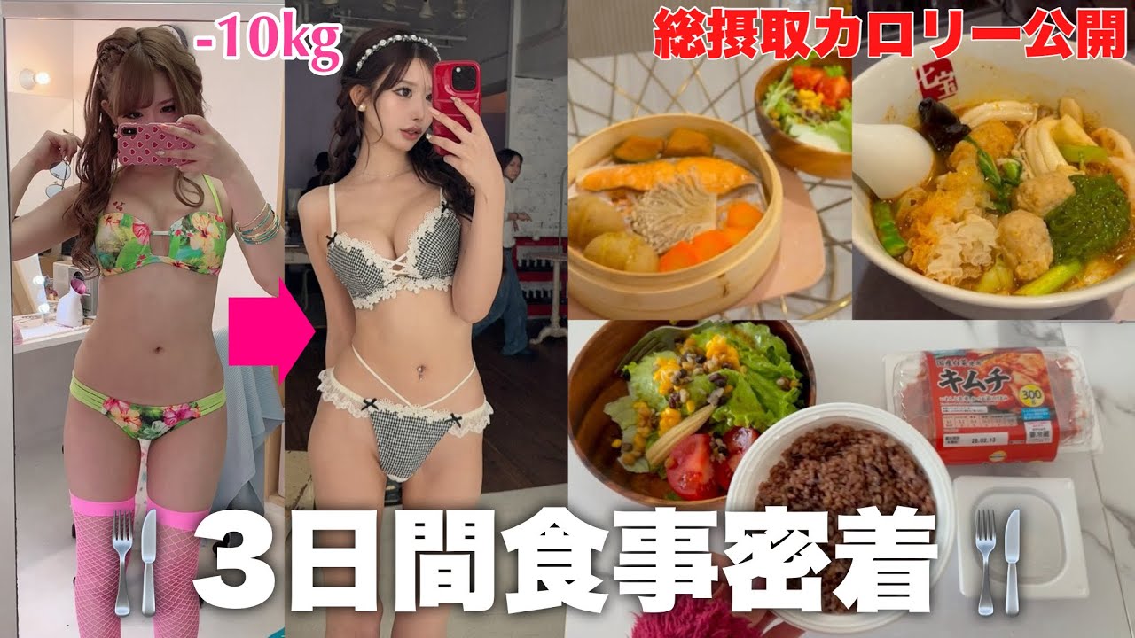 【食事密着】−10kgした164cm45kgモデルの3日間の食事と総摂取カロリー公開♡